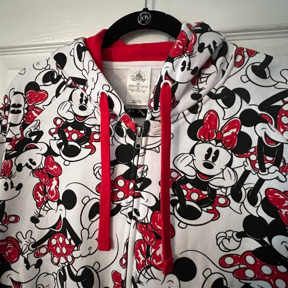Disney Minnie Mouse Red and Black Patterned Hoodie